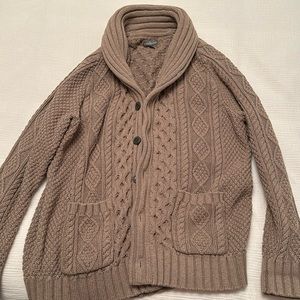 Men's Signature Cotton Fisherman Sweater, Shawl-Collar Cardigan